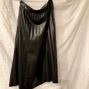 Caballero Annette Vegan Black Leather Midi Skirt